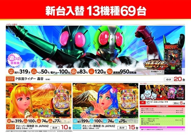 9月7日【月】愛知全店朝9時開店!&新台入替予定