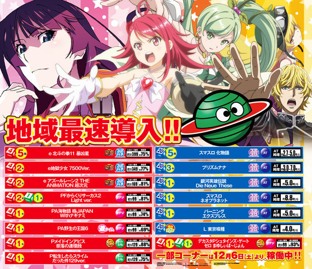 １２／８(月)新台ラインナップ！！