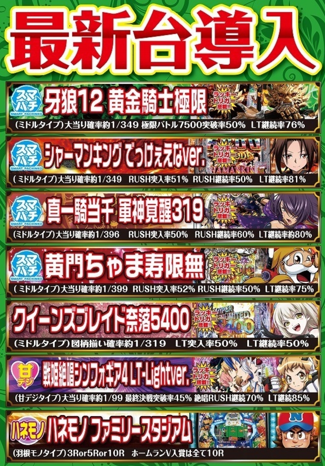 8月6日新台入替！！